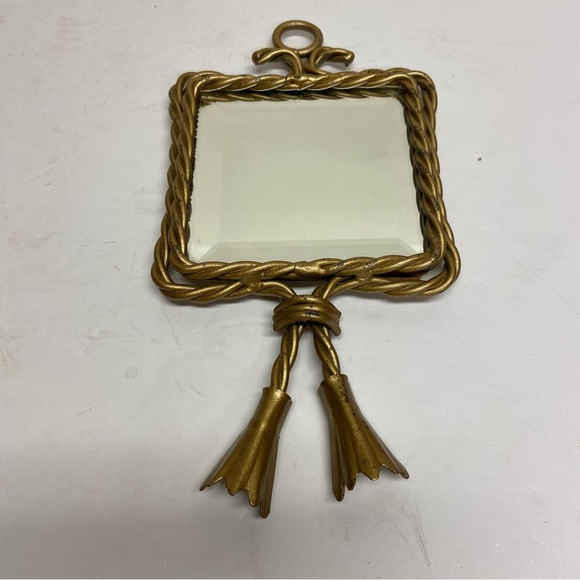 Vintage Twisted Rope beveled Mirror Metal Frame Home Decor - Picture 3 of 5